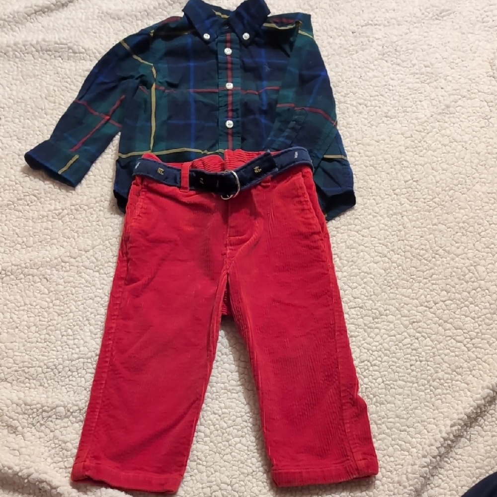 Ralph Lauren Blue and Green Button Down Shirt
